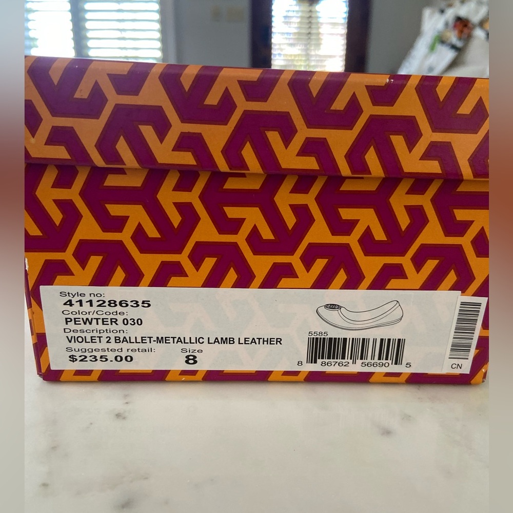 Tory Burch “2” Violet Metallic Ballet Flats - Lamb Leather